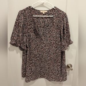 Black and Pink Floral Top